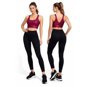 IVL Collective Burgundy Metallic Shimmer Sports Bra Women’s Size 4 Athletic Crop